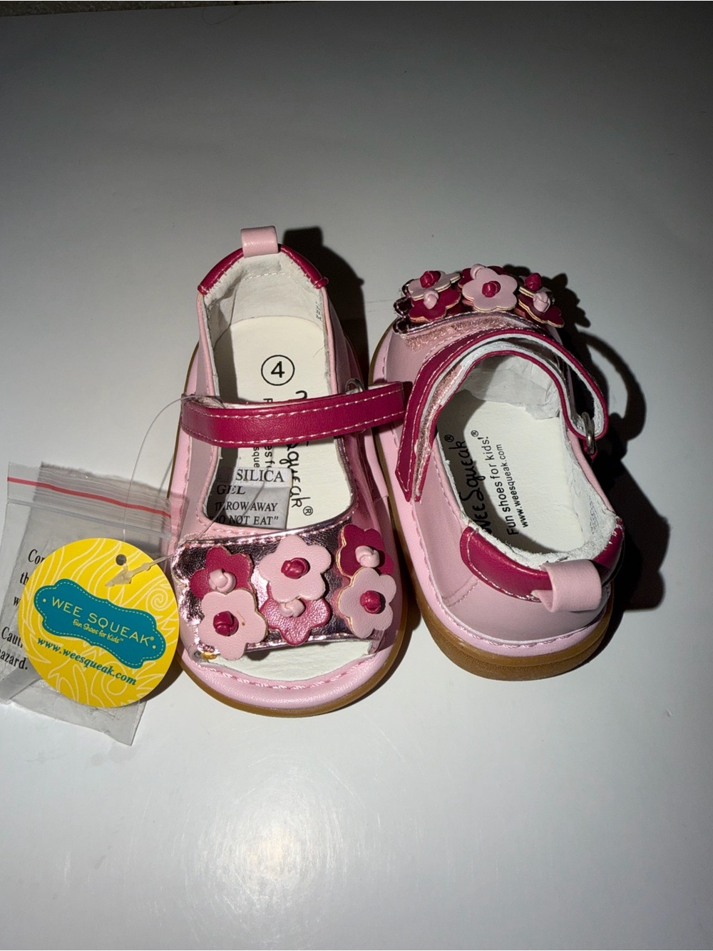 Wee Squeak Pink Floral Mary Jane Dress Shoes for Kids